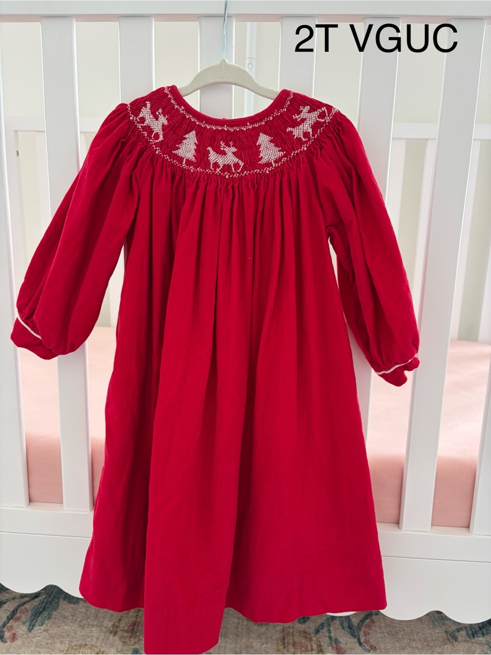 Red Smocked Holiday Nightgown for Kids - Brand Unspecified